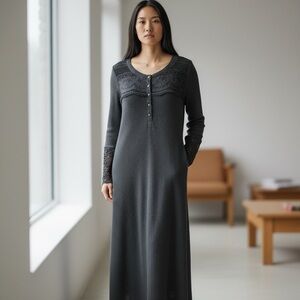 Soft Surroundings Charcoal Mixed Media Maxi